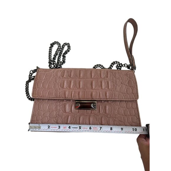 MIU MIU Mauve Crocodile Embossed Leather Clutch Crossbody Bag - Picture 10 of 13